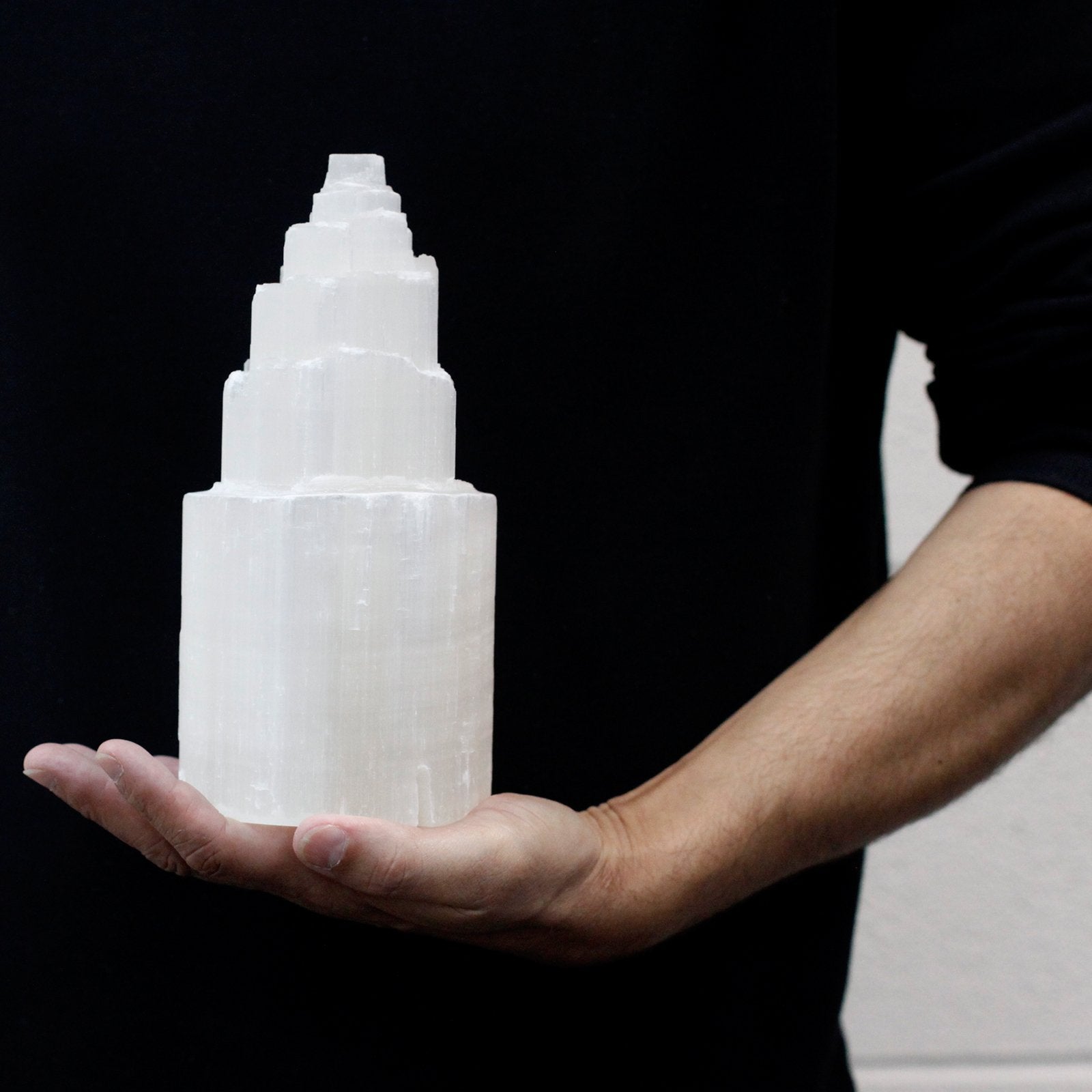 20 cm Natural Selenite Tower Lamp | #product_category# - OneRoofGifts