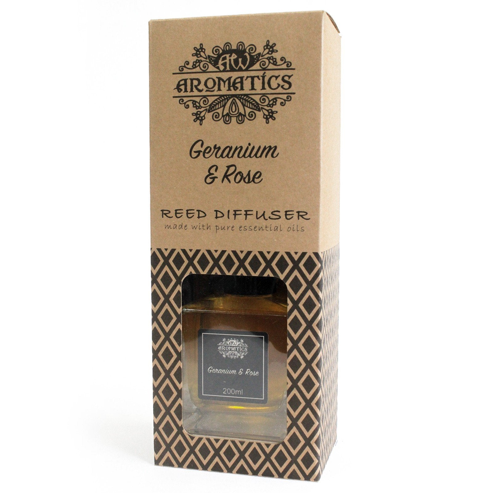 200ml Reed Diffuser with Geranium and Rose Essential Oil | #product_category# - OneRoofGifts