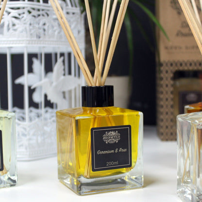 200ml Reed Diffuser with Geranium and Rose Essential Oil | #product_category# - OneRoofGifts