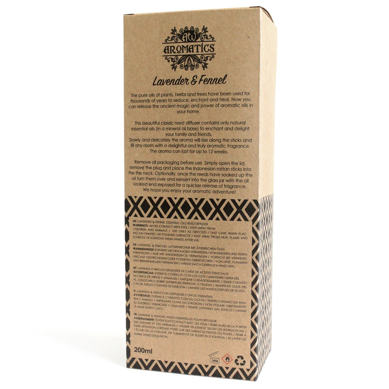 200ml Reed Diffuser with Lavender and Fennel Essential Oil | #product_category# - OneRoofGifts