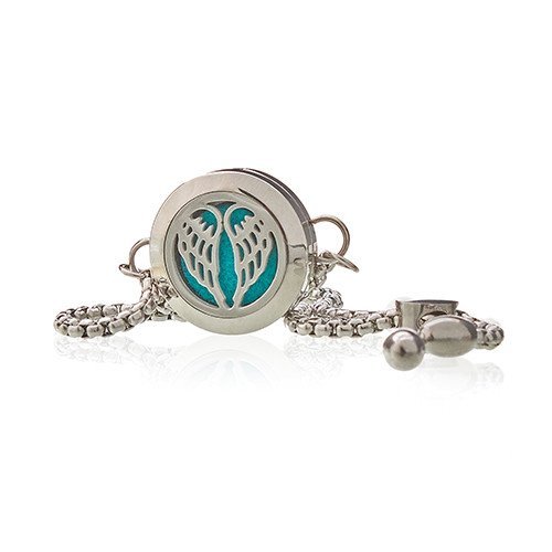20mm Aromatherapy Angel Wings Bracelet with Chain | #product_category# - OneRoofGifts