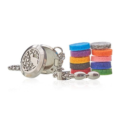 20mm Aromatherapy Jewelry Chain Bracelet - Cat and Flowers Design | #product_category# - OneRoofGifts
