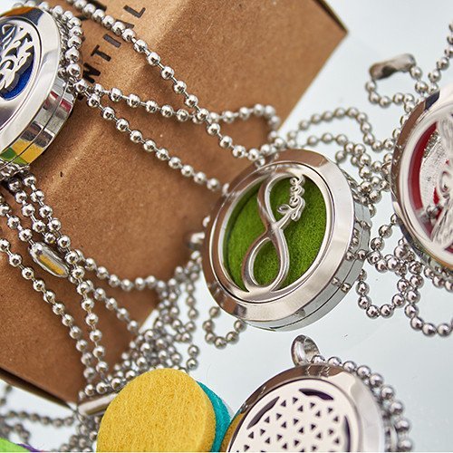 20mm Aromatherapy Necklace with Reusable Refill Pads | #product_category# - OneRoofGifts