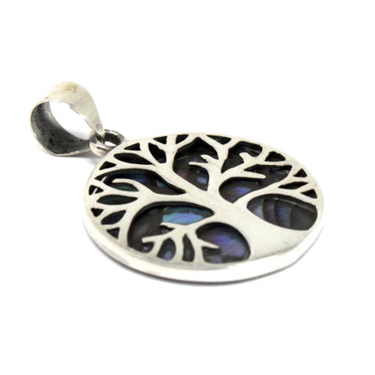22mm Tree of Life Abalone Silver Pendant | #product_category# - OneRoofGifts