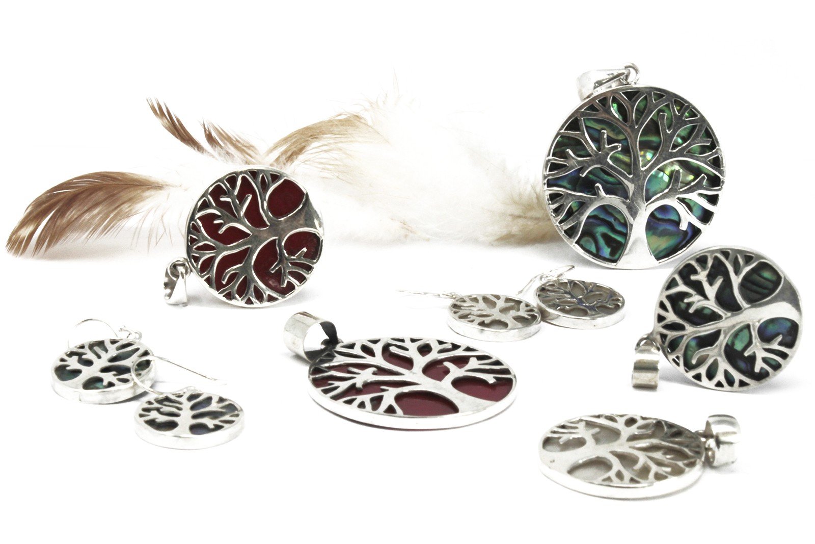 22mm Tree of Life Abalone Silver Pendant | #product_category# - OneRoofGifts