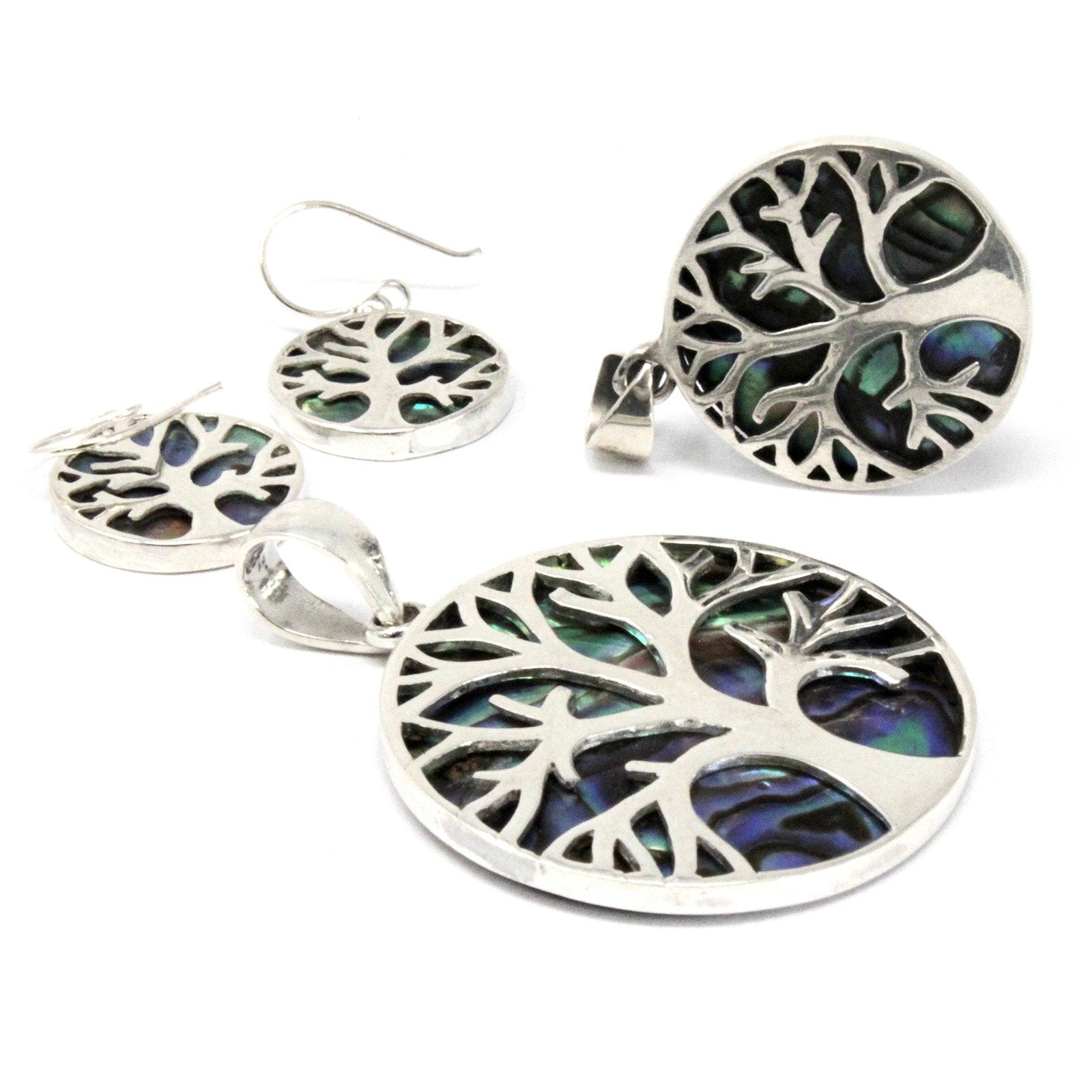 22mm Tree of Life Abalone Silver Pendant | #product_category# - OneRoofGifts