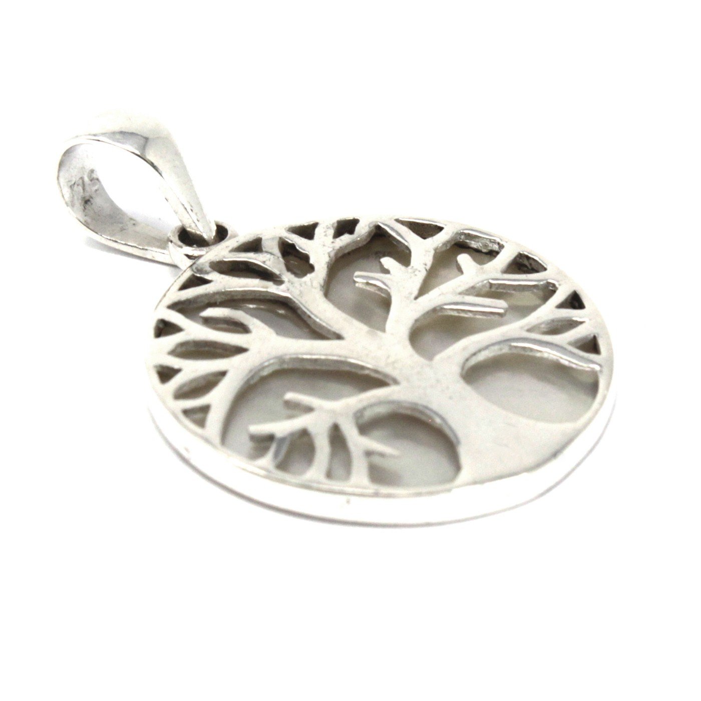 22mm Tree of Life Silver Pendant with Mother of Pearl | #product_category# - OneRoofGifts