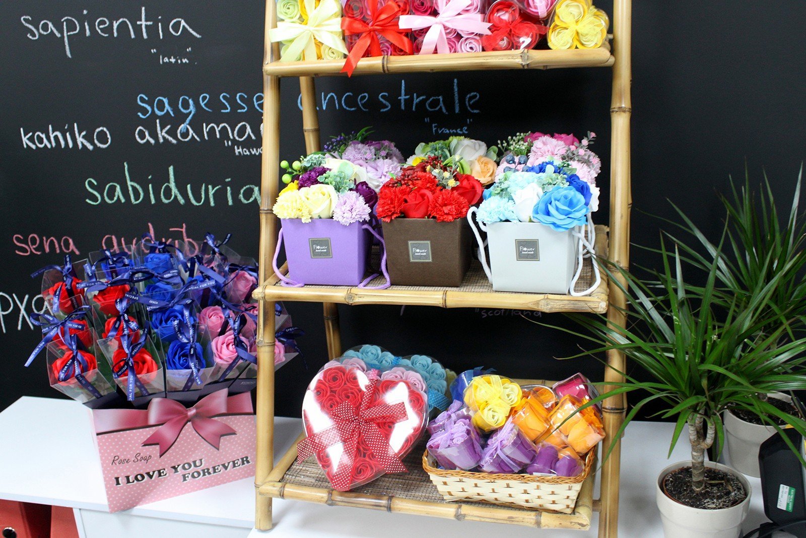 24 Red Rose Soap Flowers in Heart - Shaped Box | #product_category# - OneRoofGifts