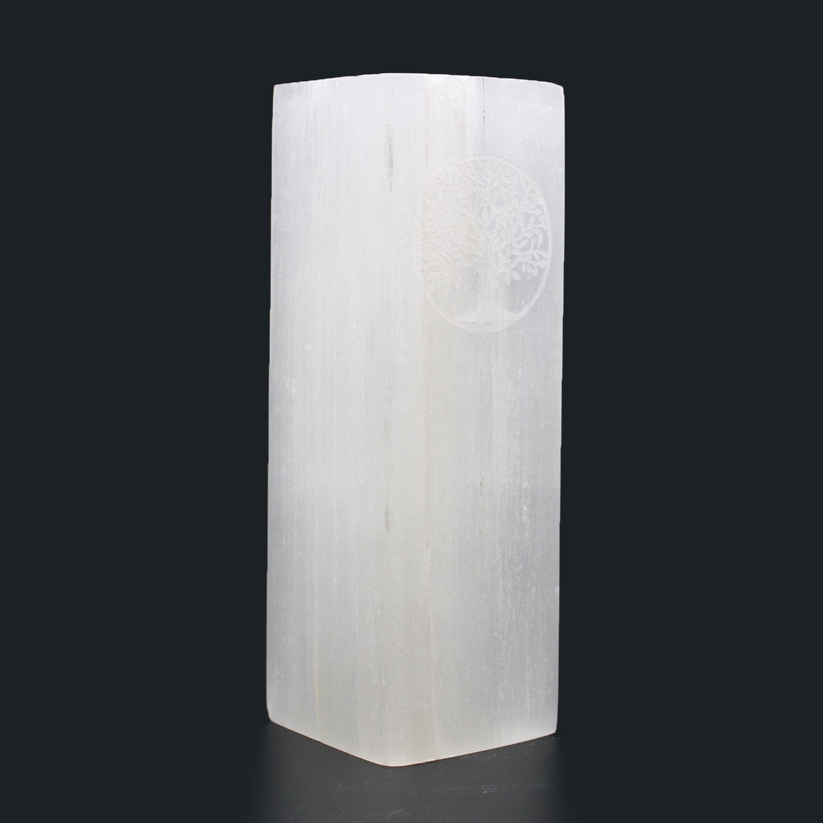 25cm Selenite Block Lamp with Tree of Life Design | #product_category# - OneRoofGifts