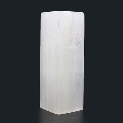 25cm Selenite Block Lamp with Tree of Life Design | #product_category# - OneRoofGifts