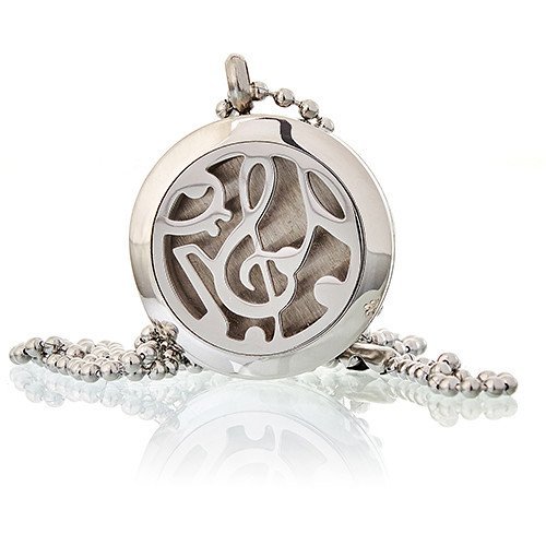 25mm Aromatherapy Necklace Diffuser - Music Notes Design | #product_category# - OneRoofGifts