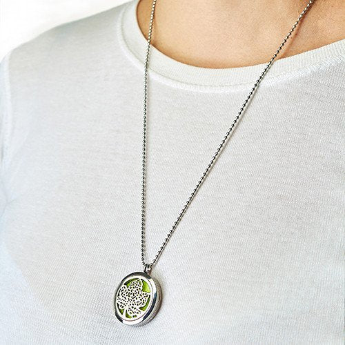 30mm Diamond Heart Aromatherapy Necklace Diffuser | #product_category# - OneRoofGifts