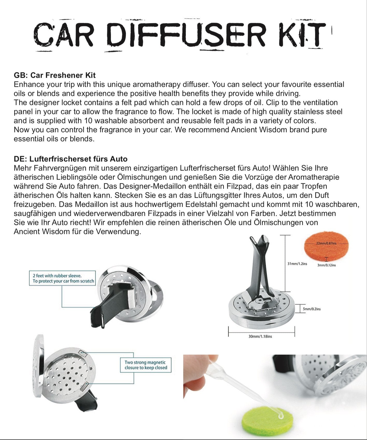 30mm Football Car Diffuser Kit | #product_category# - OneRoofGifts