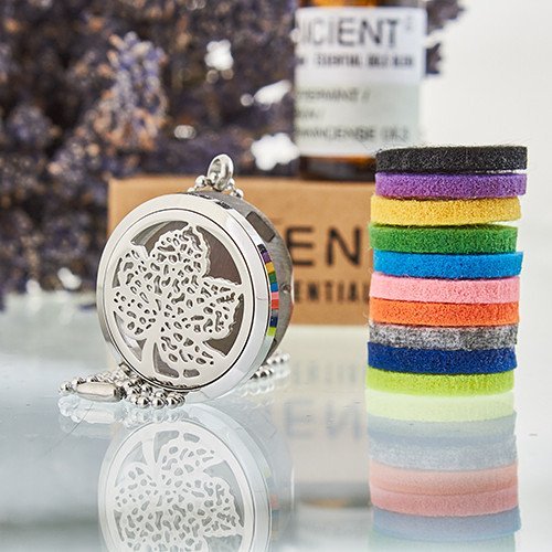 30mm Leaf Design Aromatherapy Diffuser Necklace | #product_category# - OneRoofGifts
