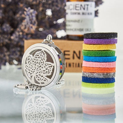 30mm Leaf Design Aromatherapy Diffuser Necklace | #product_category# - OneRoofGifts