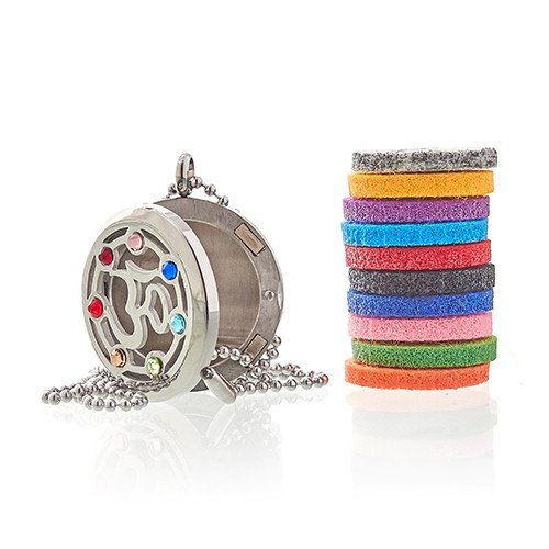 30mm OM Chakra Aromatherapy Necklace | #product_category# - OneRoofGifts