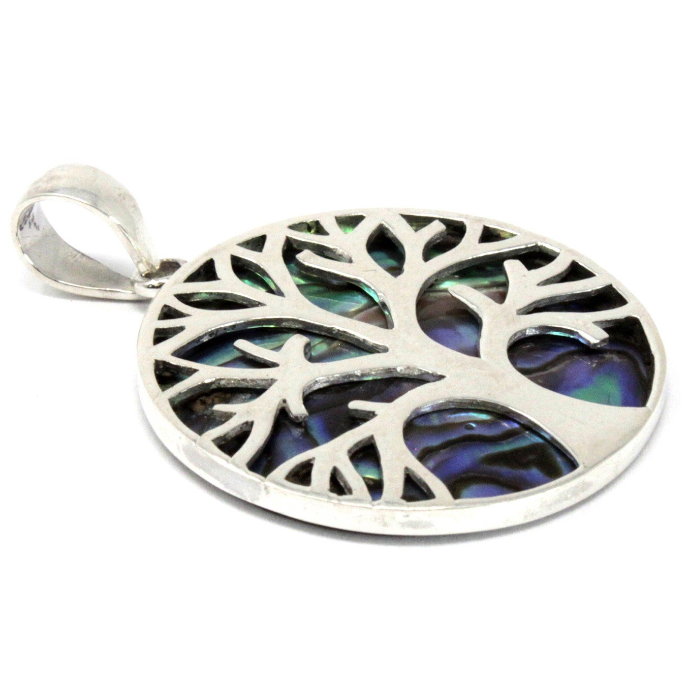 30mm Tree of Life Abalone Silver Pendant | #product_category# - OneRoofGifts