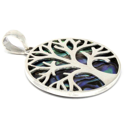 30mm Tree of Life Abalone Silver Pendant | #product_category# - OneRoofGifts