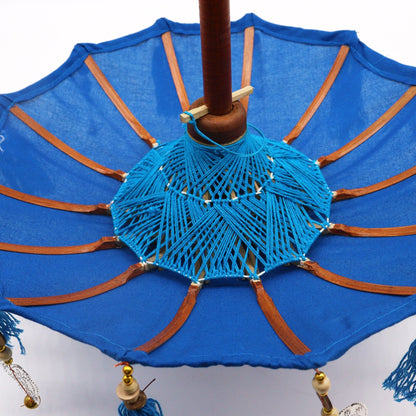 40cm Bali Blue Cotton Parasol | #product_category# - OneRoofGifts