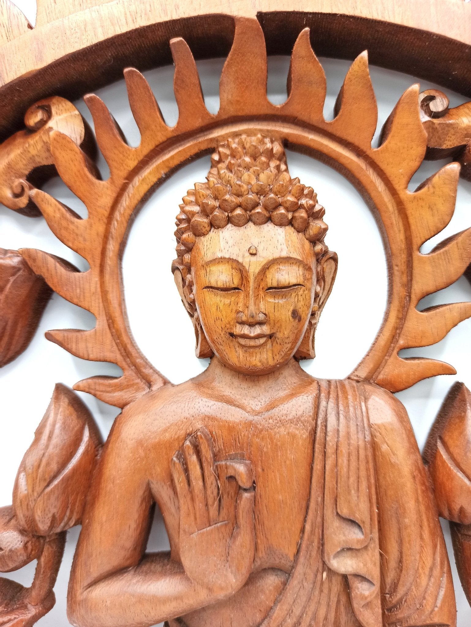 40cm Buddha and Lotus Wall Panel | #product_category# - OneRoofGifts
