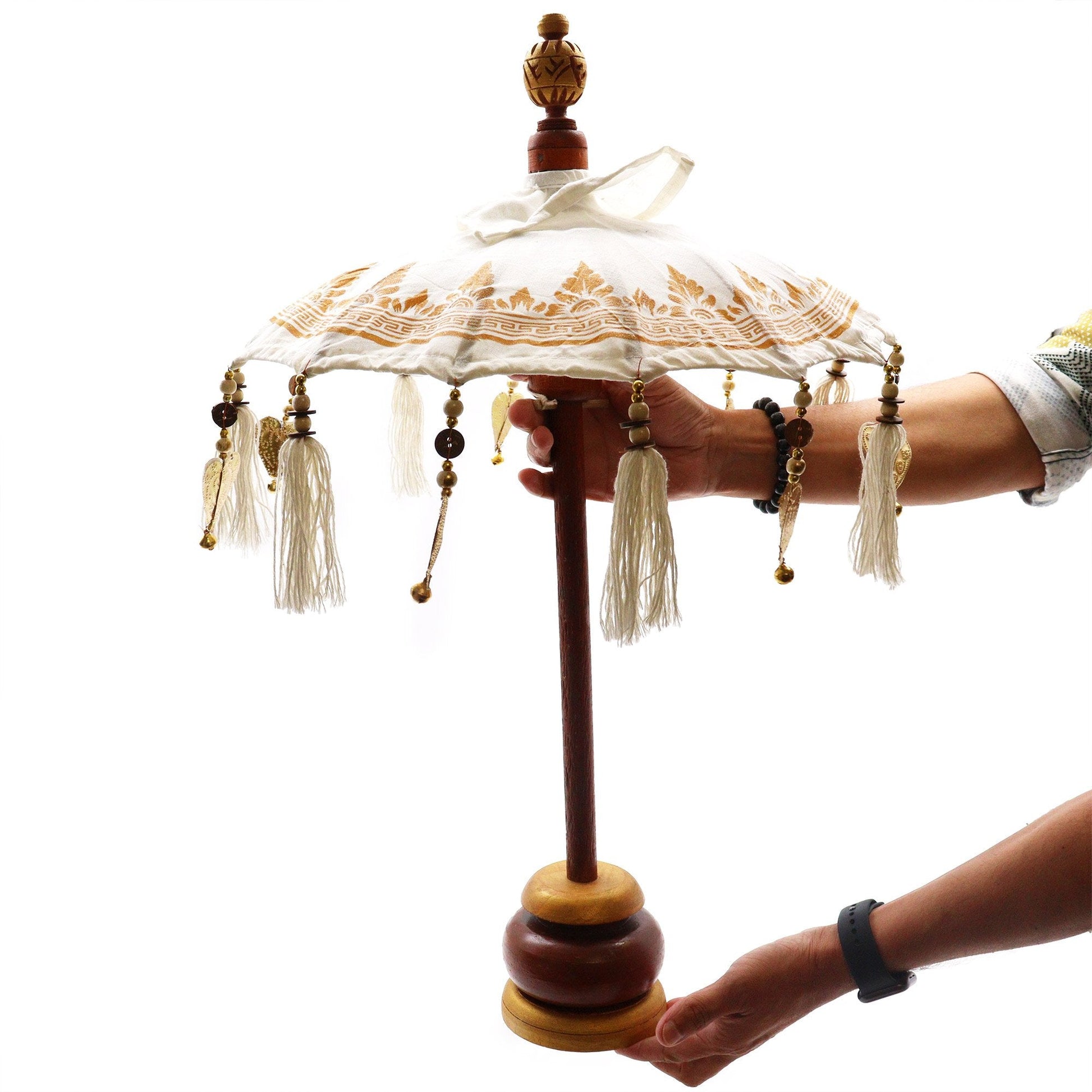 40cm Gold Bali Canvas Parasol | #product_category# - OneRoofGifts