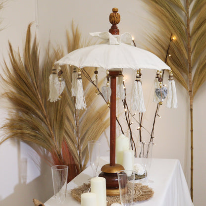 40cm Natural Bali Canvas Parasol | #product_category# - OneRoofGifts