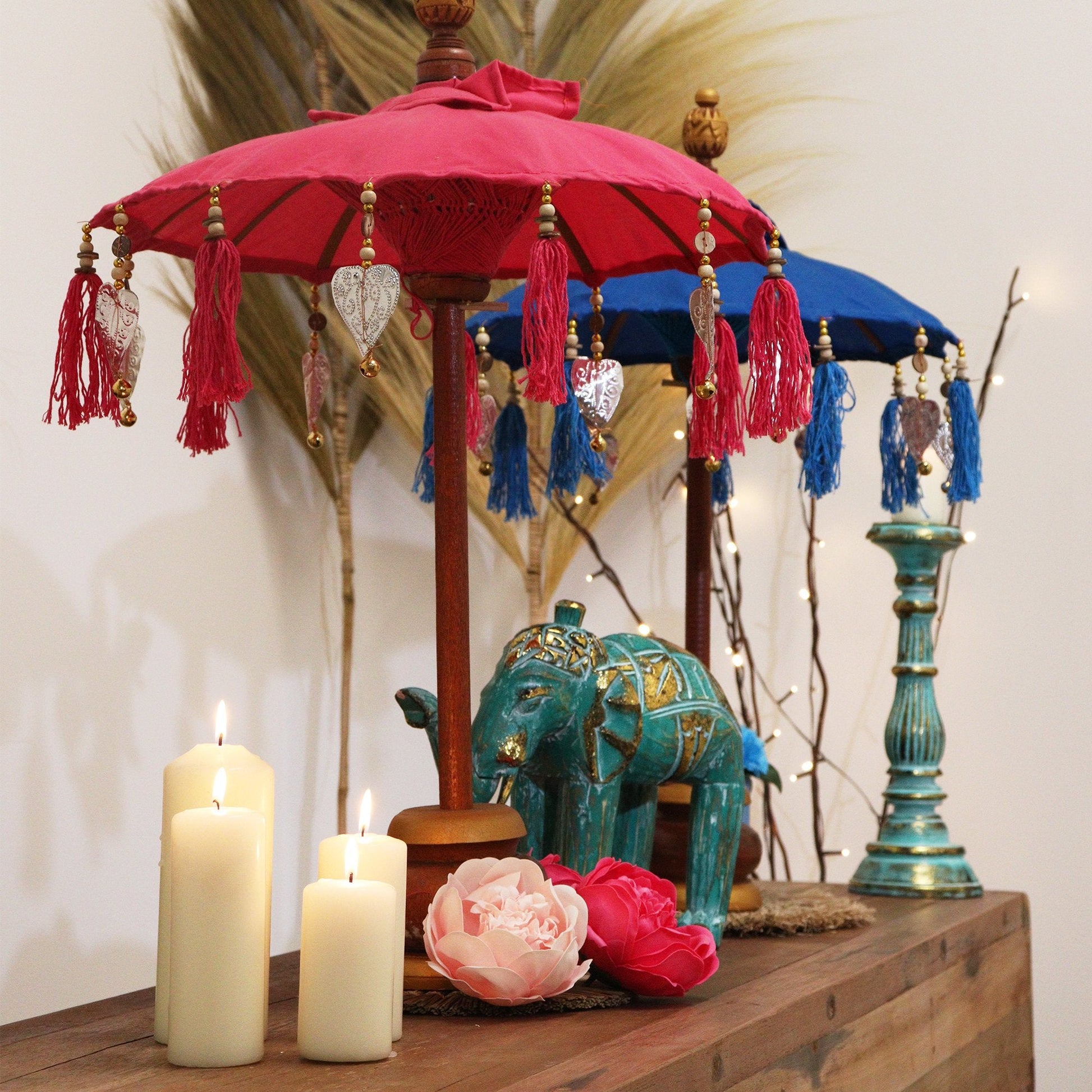 40cm Pink Bali Cotton Parasol | #product_category# - OneRoofGifts