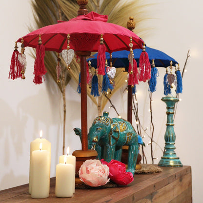 40cm Pink Bali Cotton Parasol | #product_category# - OneRoofGifts