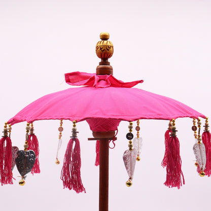40cm Pink Bali Cotton Parasol | #product_category# - OneRoofGifts