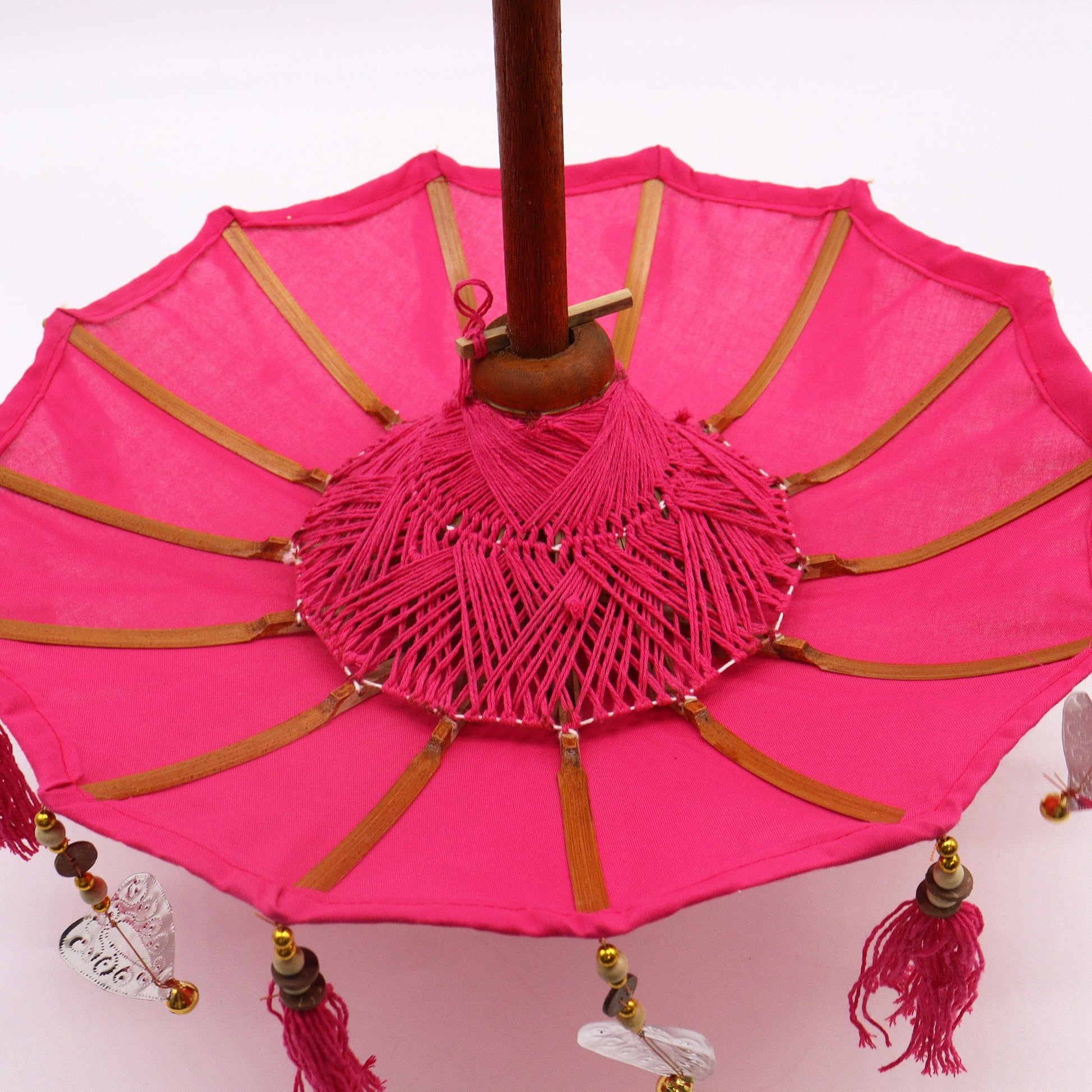 40cm Pink Bali Cotton Parasol | #product_category# - OneRoofGifts