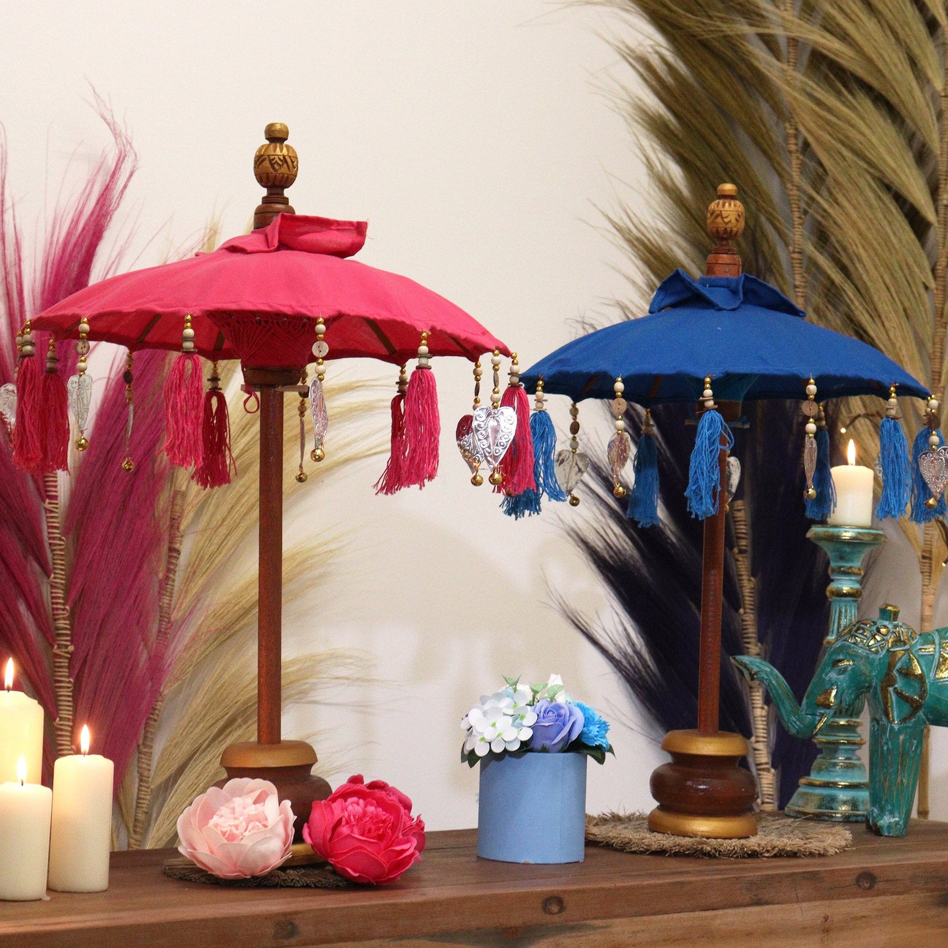 40cm Turquoise Bali Cotton Parasol | #product_category# - OneRoofGifts