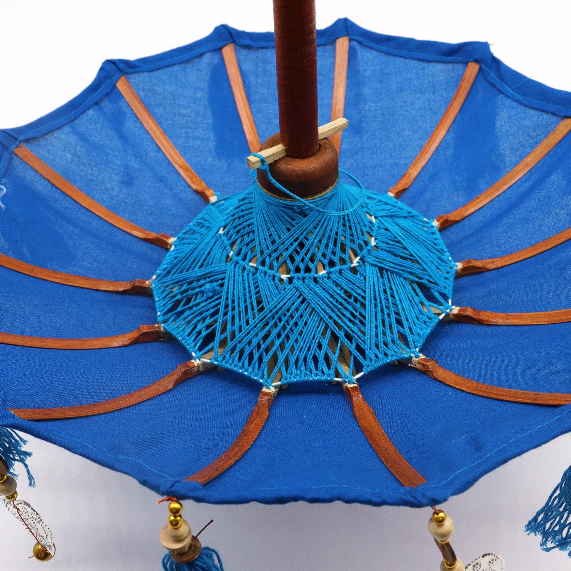 40cm Turquoise Bali Cotton Parasol | #product_category# - OneRoofGifts