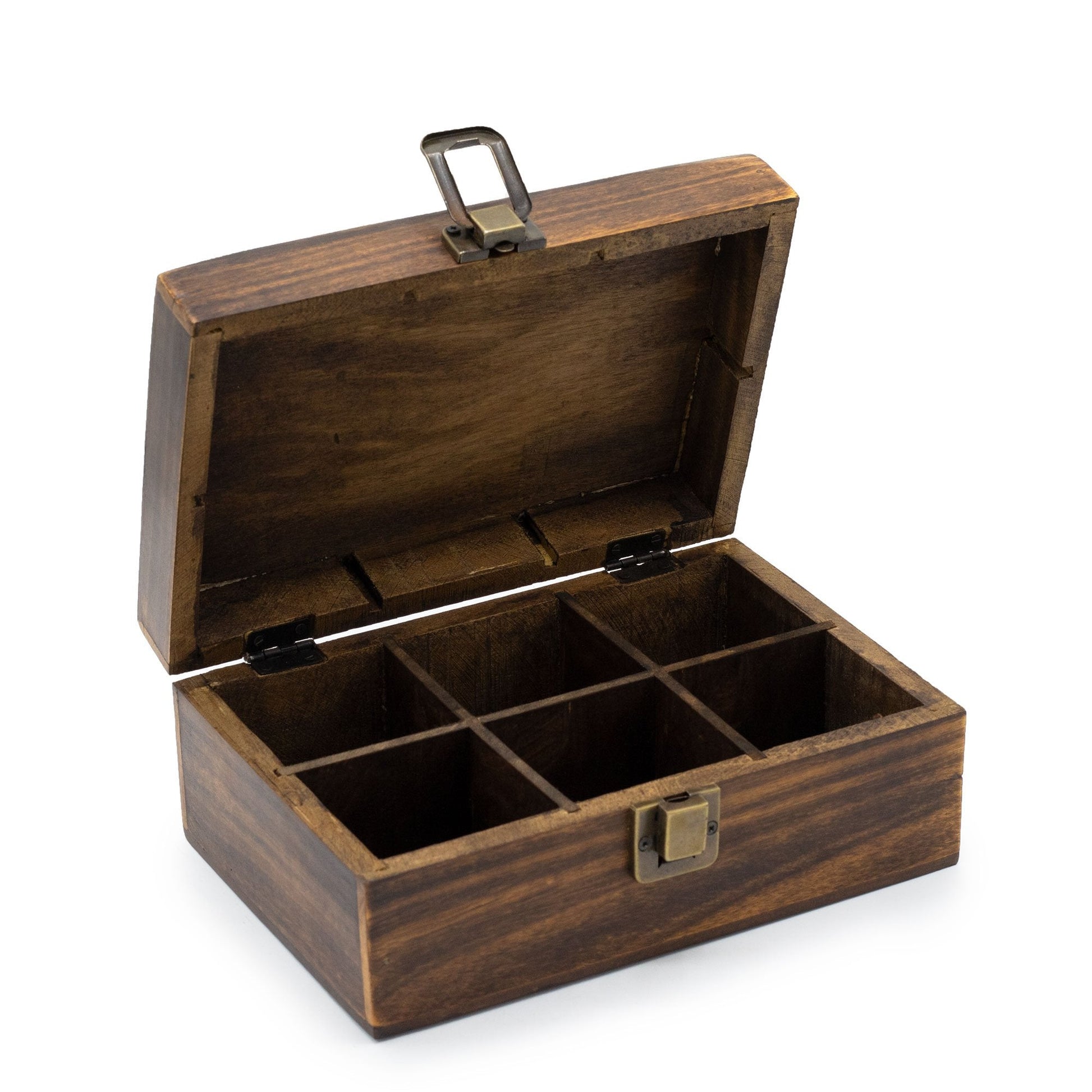 6 - Compartment Mango Wood Tea Box | #product_category# - OneRoofGifts