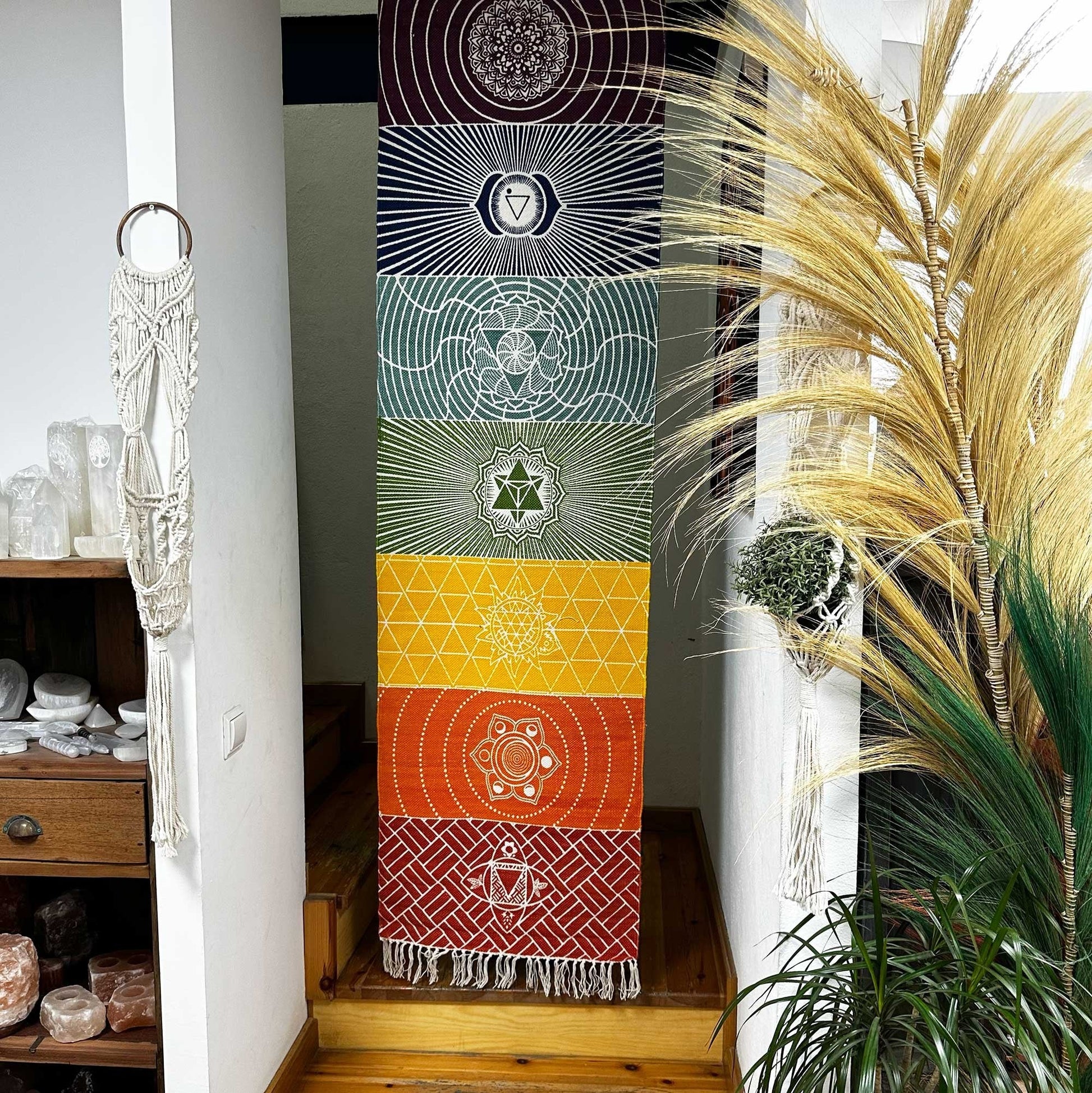 60x200 cm Yoga Rug with 7 Chakra Design | #product_category# - OneRoofGifts