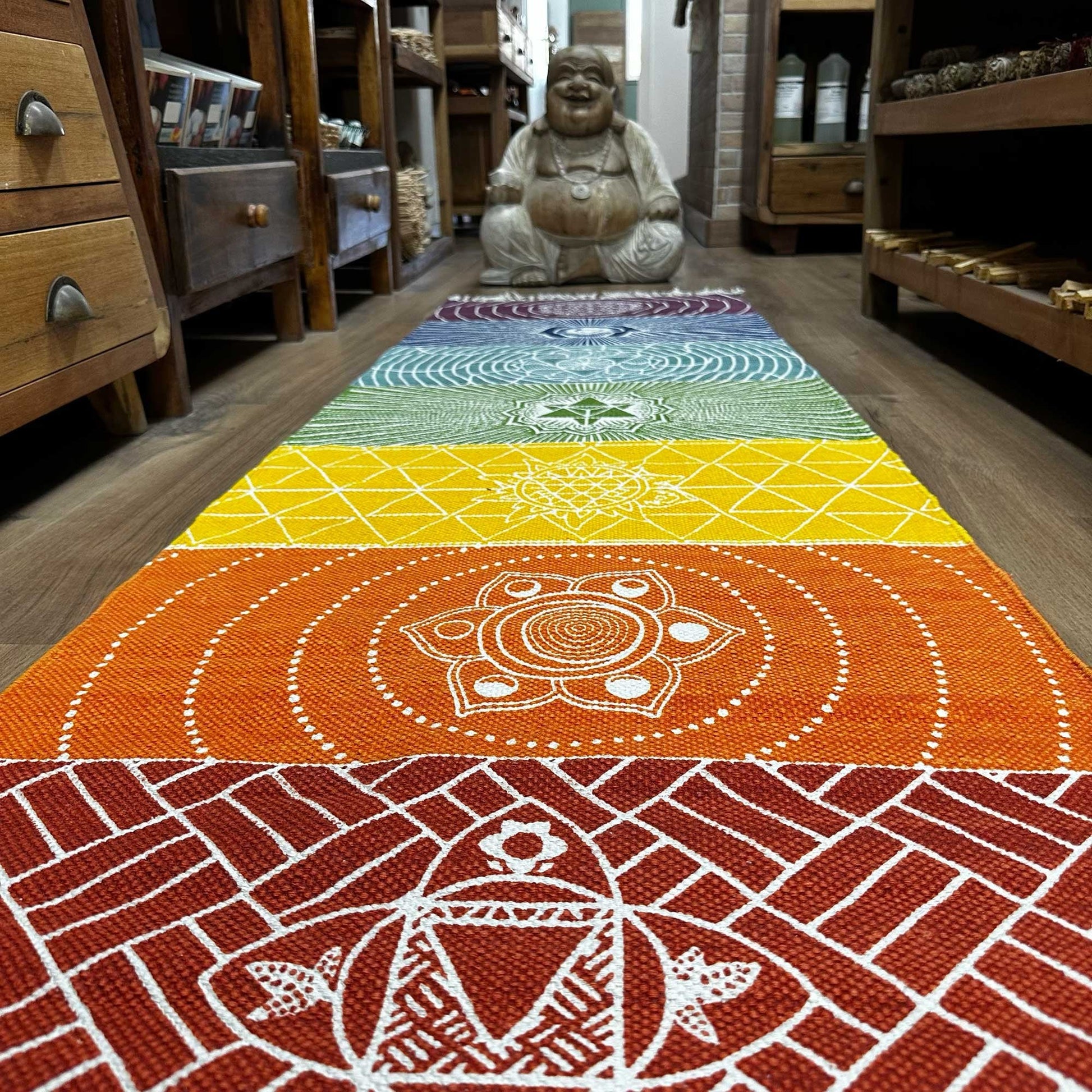 60x200 cm Yoga Rug with 7 Chakra Design | #product_category# - OneRoofGifts