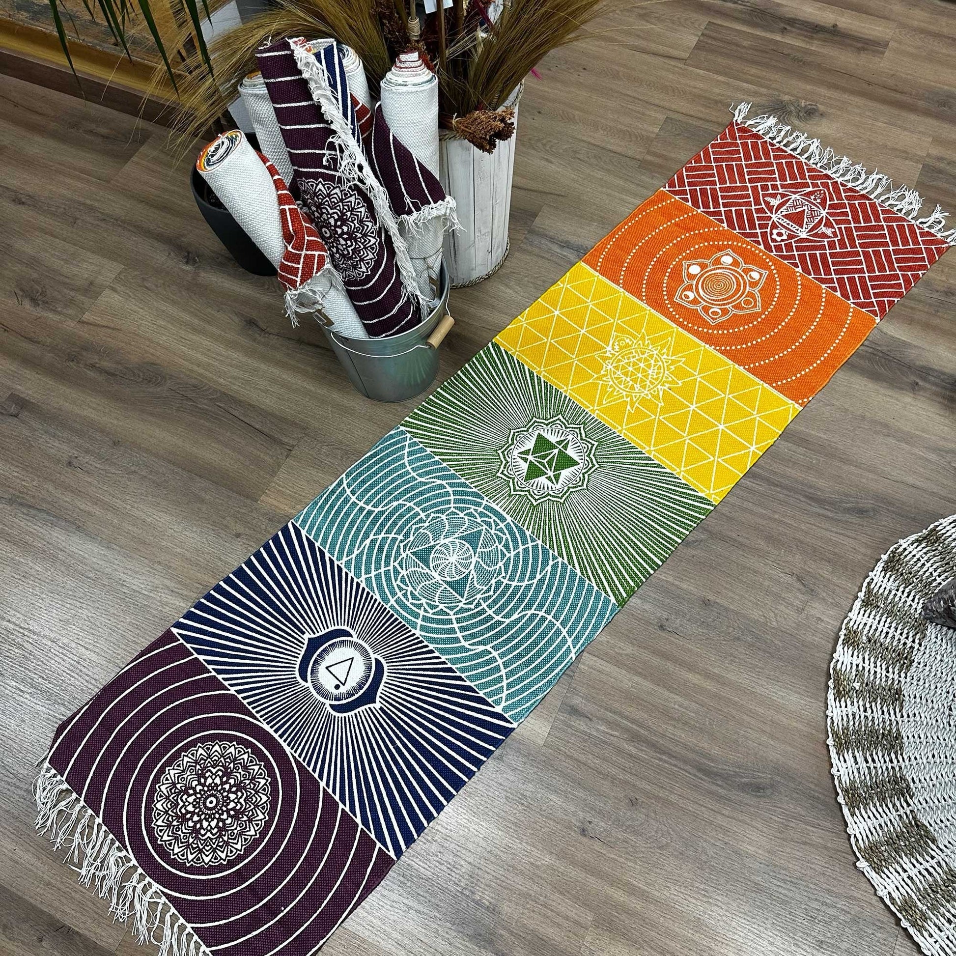 60x200 cm Yoga Rug with 7 Chakra Design | #product_category# - OneRoofGifts
