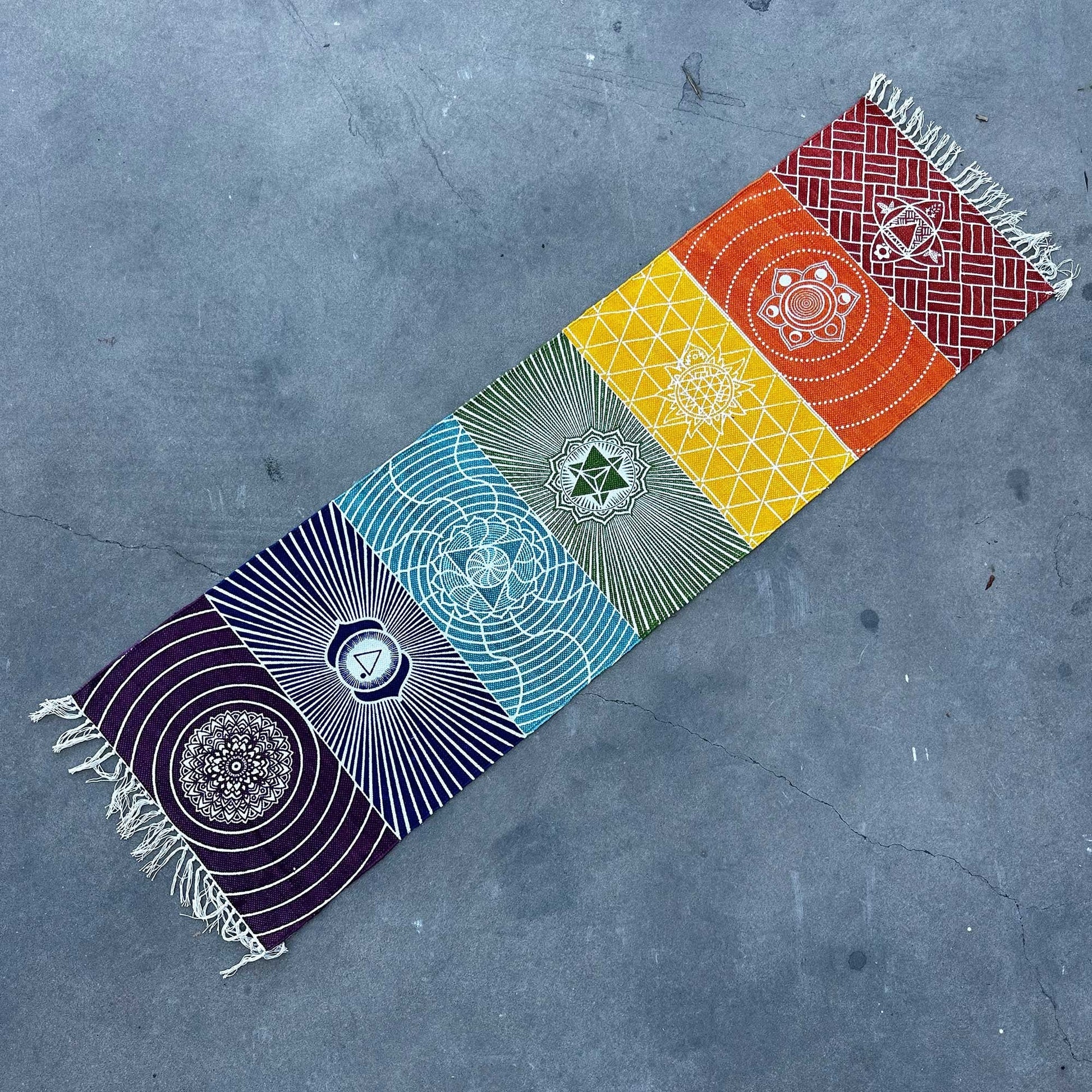 60x200 cm Yoga Rug with 7 Chakra Design | #product_category# - OneRoofGifts