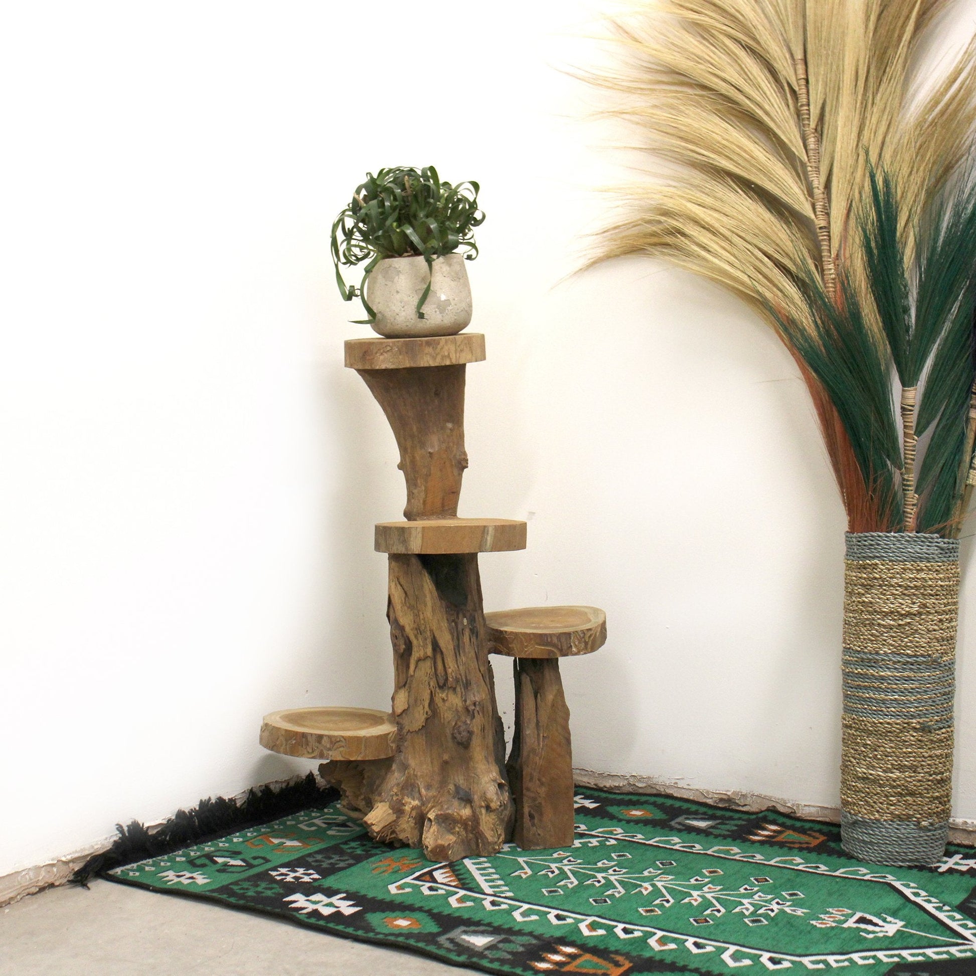 75cm Natural Teak 4 - Shelf Display Unit | #product_category# - OneRoofGifts