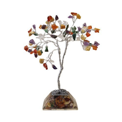 80 Stones Gemstone Tree with Multicolor Orgone Base | #product_category# - OneRoofGifts