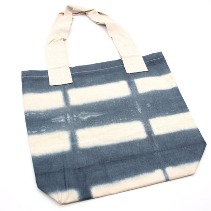 8oz, 38x42x12cm Natural Tie - Dye Cotton Tote Bag with Grey Blocks and Natural Handle | #product_category# - OneRoofGifts