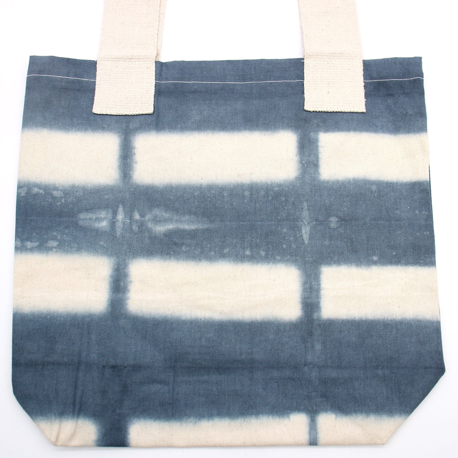 8oz, 38x42x12cm Natural Tie - Dye Cotton Tote Bag with Grey Blocks and Natural Handle | #product_category# - OneRoofGifts
