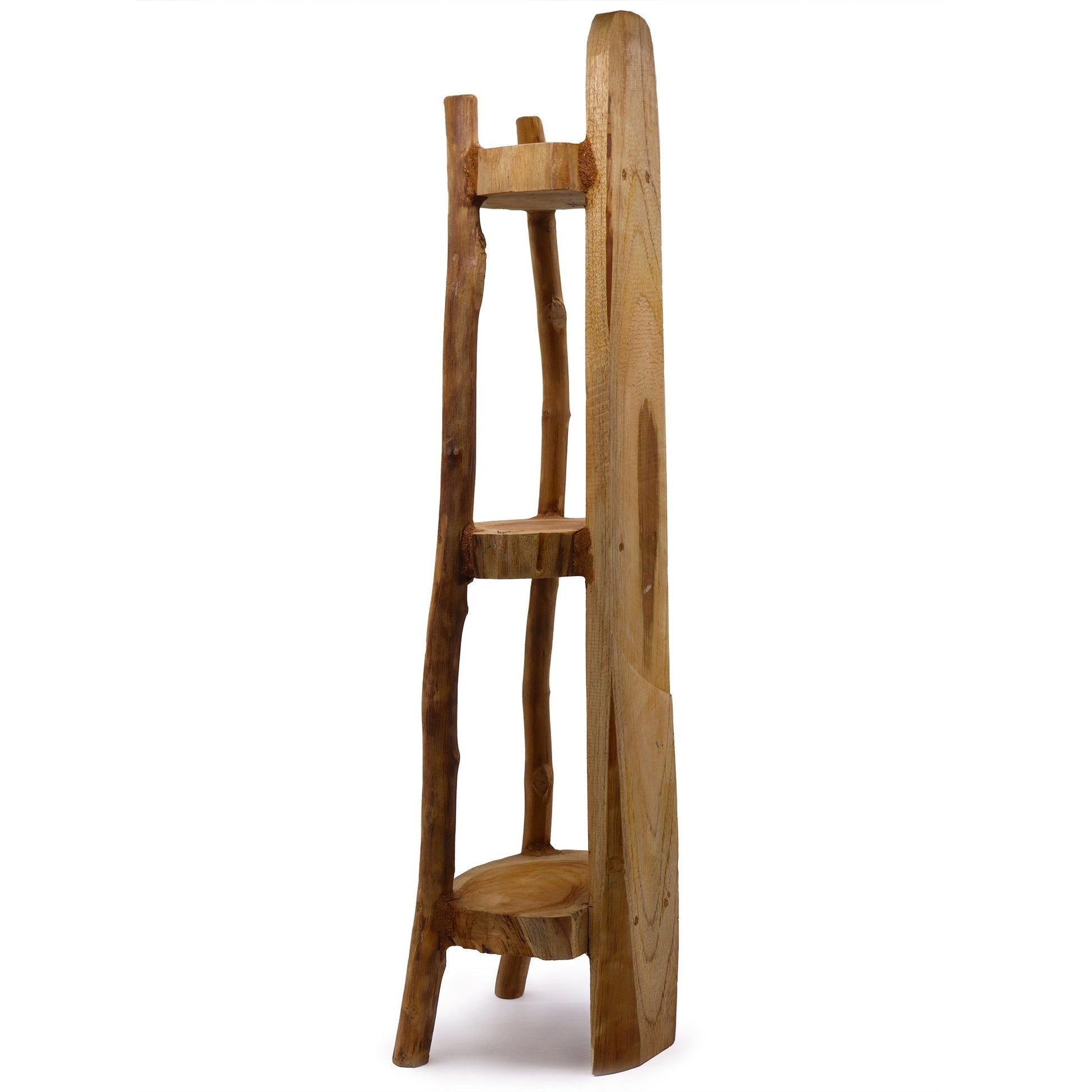 90cm Natural Teak Corner Unit with 3 Shelves | #product_category# - OneRoofGifts