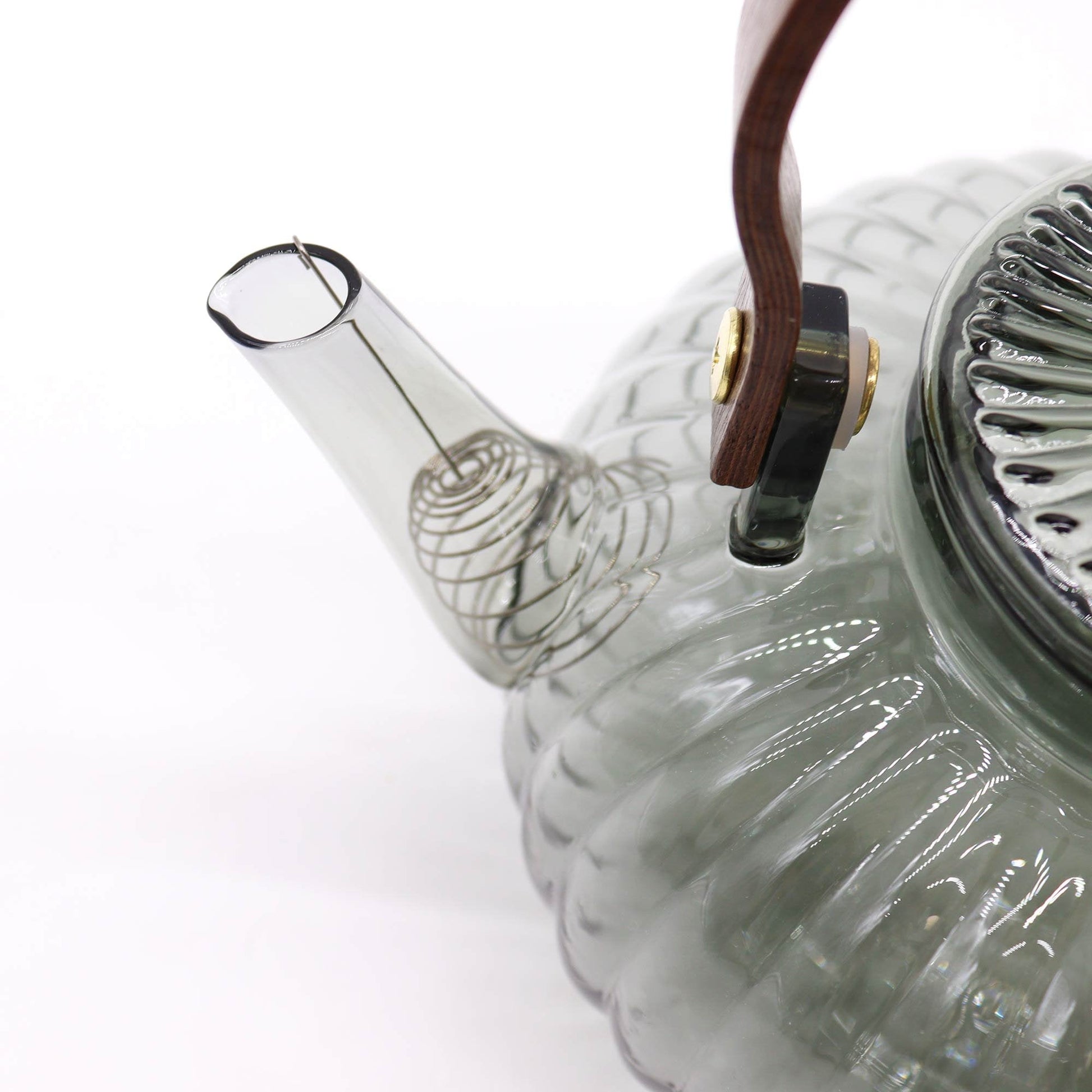 950ml Charcoal Ribbed Pearl Glass Infuser Teapot | #product_category# - OneRoofGifts