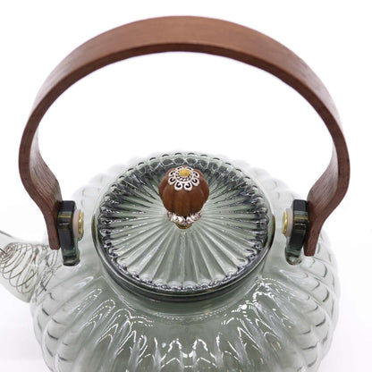 950ml Charcoal Ribbed Pearl Glass Infuser Teapot | #product_category# - OneRoofGifts