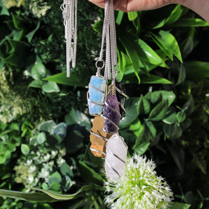 Amethyst Gemstone Necklace, Cascade Wrapped Rough | #product_category# - OneRoofGifts