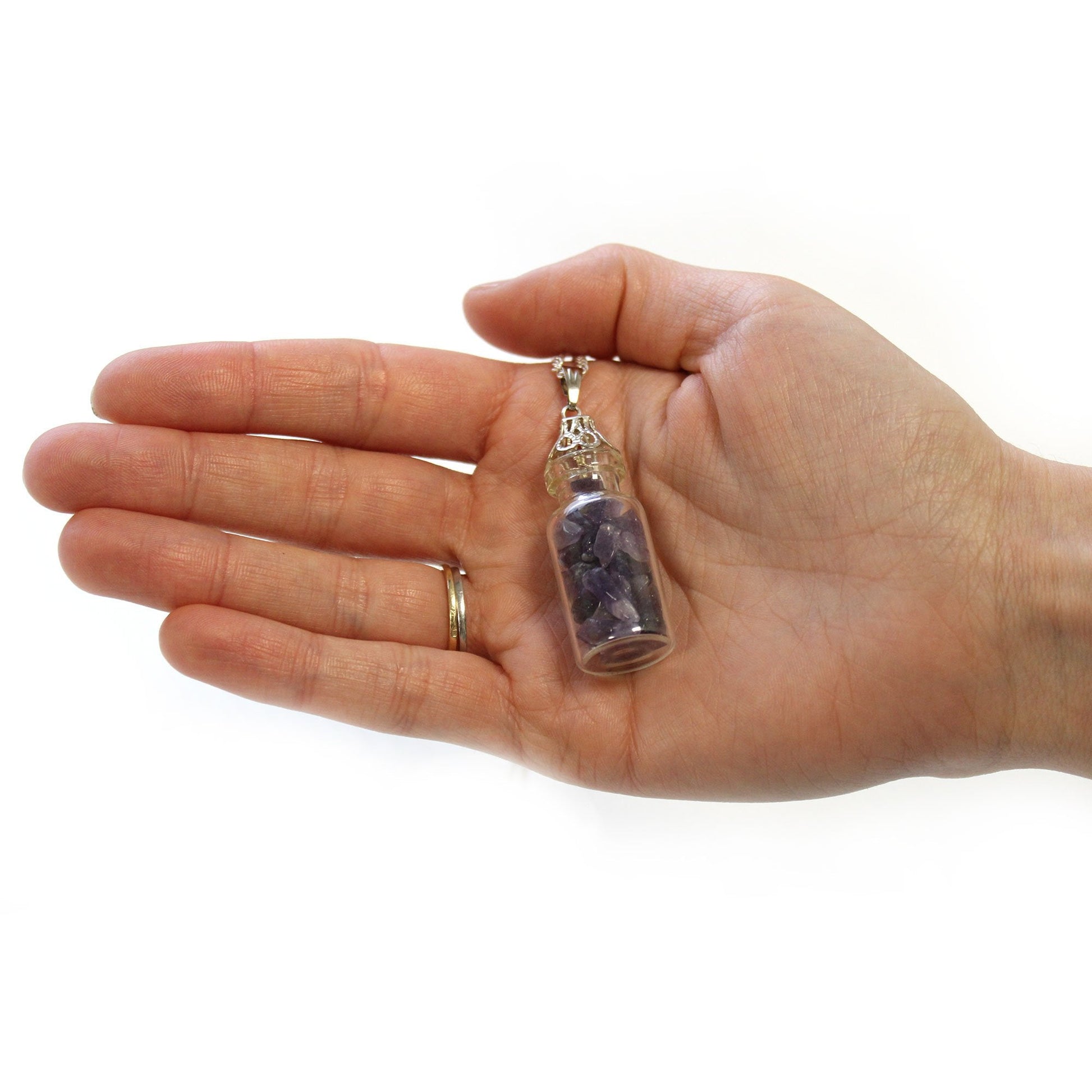 Amethyst Gemstone Necklace in Bottle | #product_category# - OneRoofGifts