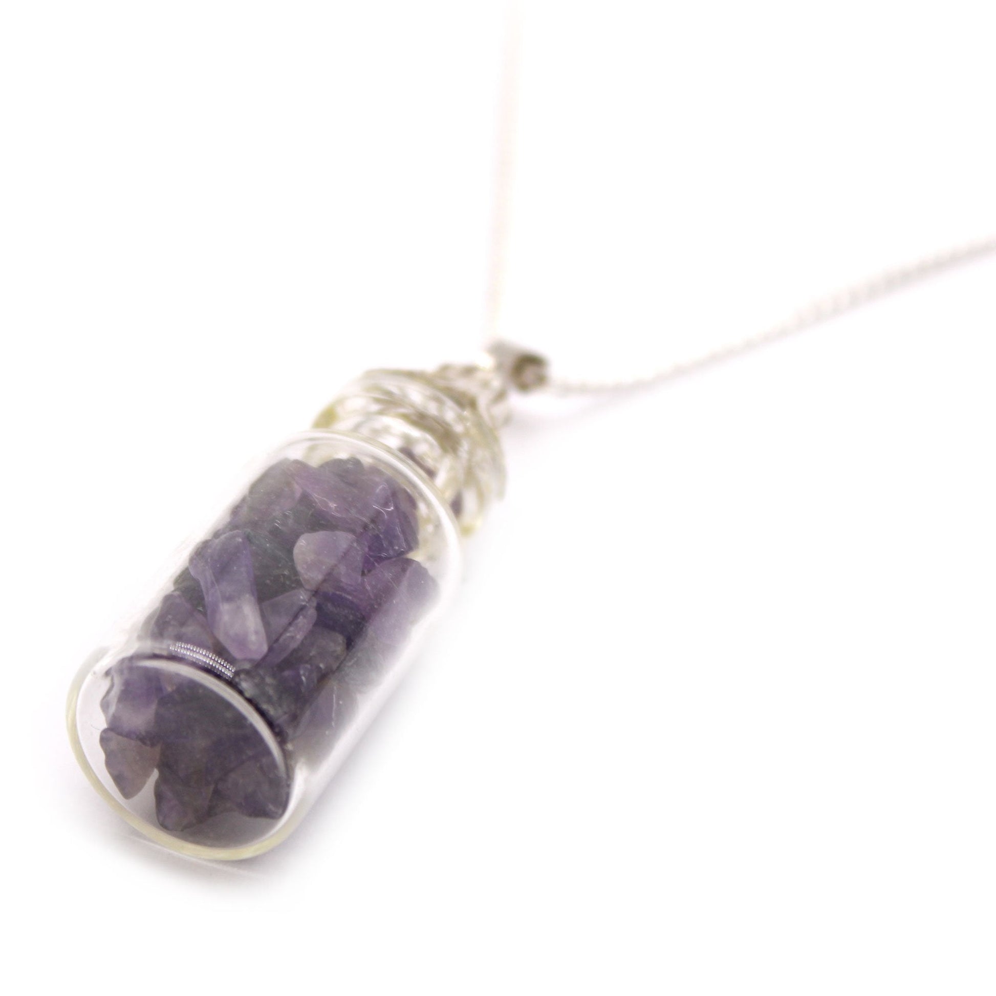 Amethyst Gemstone Necklace in Bottle | #product_category# - OneRoofGifts