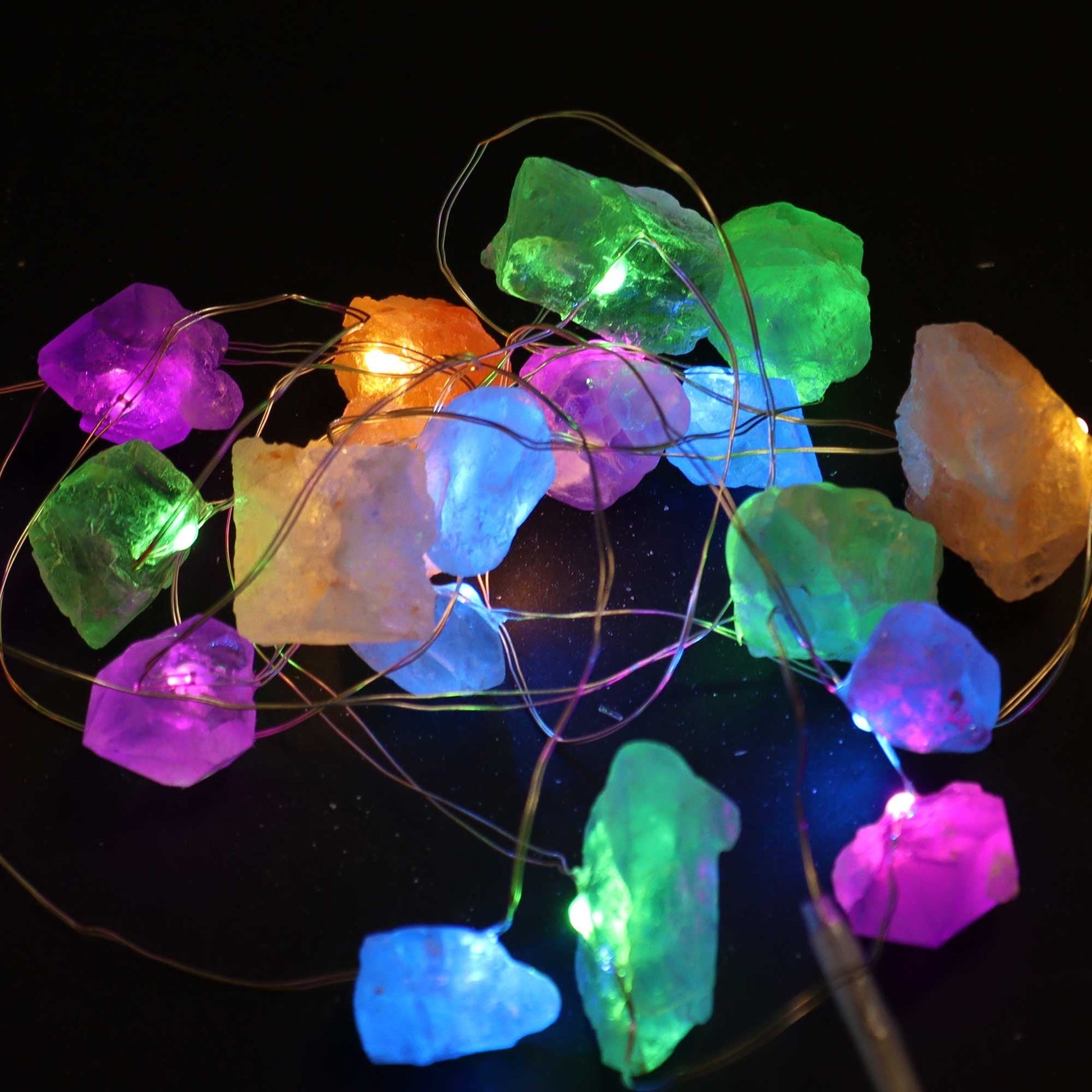 Assorted Natural Stones Gemstone Enchantment Lights | #product_category# - OneRoofGifts