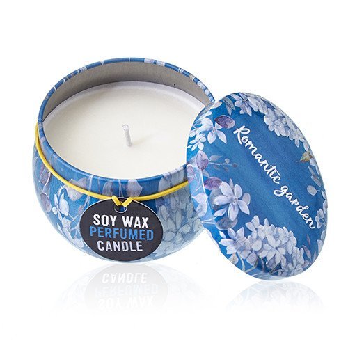Assorted Tea & Rose Design Artistic Tin Candle - Romantic Garden | #product_category# - OneRoofGifts