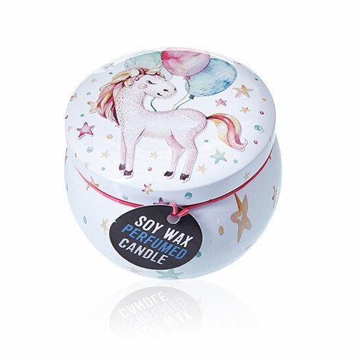 Assorted Unicorn Design Moonstone Artistic Tin Candle | #product_category# - OneRoofGifts